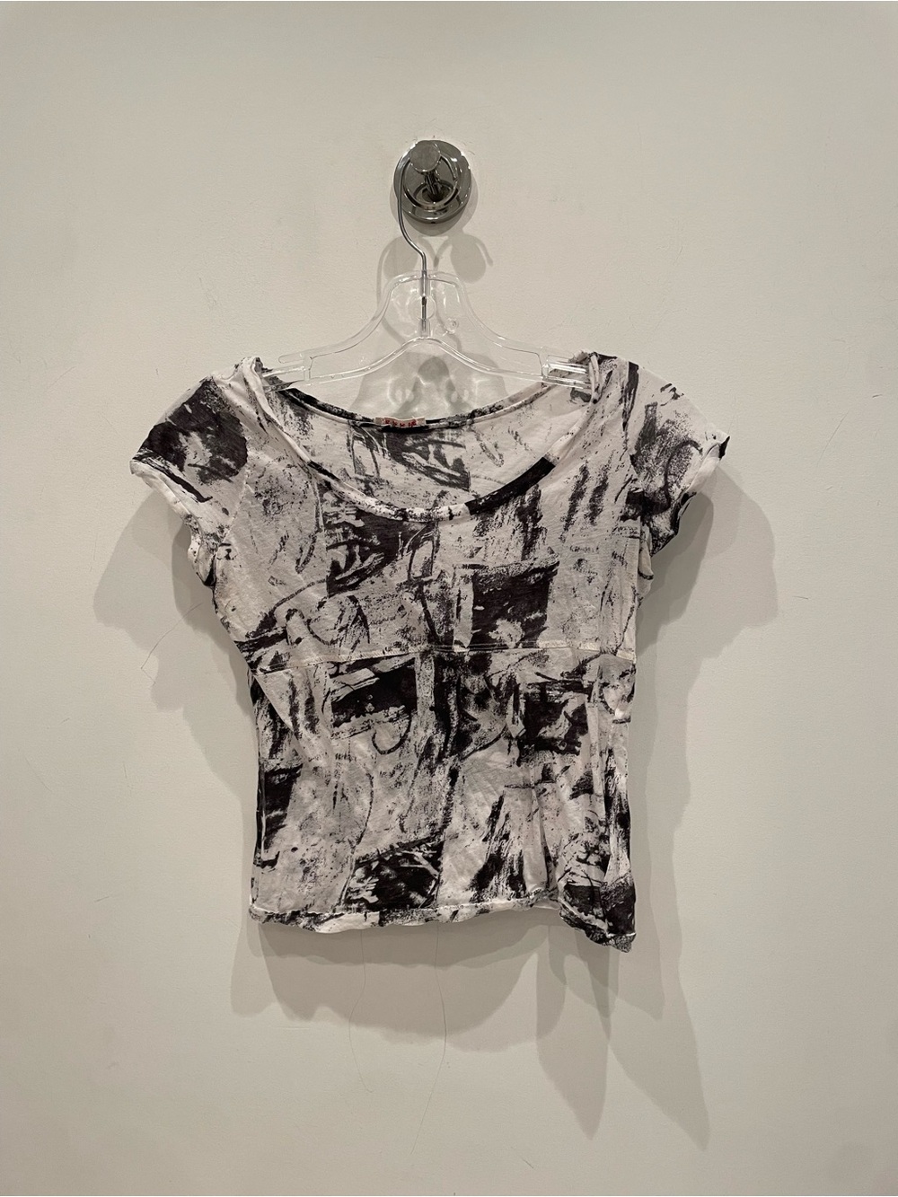 Marni Black & White Abstract Crop Top